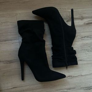 Black Stilleto Slouch Booties